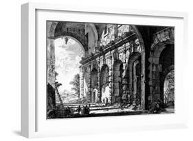 View of the Remains of the Temple of Claudius Near the Church of Santi Giovanni E Paolo, from the…-Giovanni Battista Piranesi-Framed Giclee Print