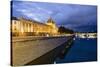 View of the Rhone and Hotel Dieu from Pont De La Guillotiere-Massimo Borchi-Stretched Canvas