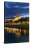 View of the Rhone and Hotel Dieu from Pont Wilson-Massimo Borchi-Stretched Canvas