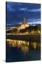 View of the Rhone and Hotel Dieu from Pont Wilson-Massimo Borchi-Stretched Canvas