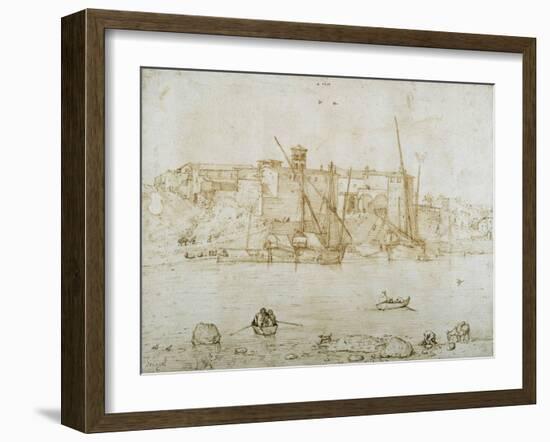 View of the Ripa Grande, Rome, C.1552-Pieter Bruegel the Elder-Framed Giclee Print