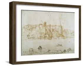 View of the Ripa Grande, Rome, C.1552-Pieter Bruegel the Elder-Framed Giclee Print