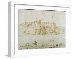 View of the Ripa Grande, Rome, C.1552-Pieter Bruegel the Elder-Framed Giclee Print