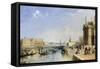 View of the Riva Degli Schiavoni and Bacino di San Marco from Steps of St. Maria della Salute-Edward Pritchett-Framed Stretched Canvas