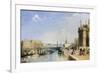 View of the Riva Degli Schiavoni and Bacino di San Marco from Steps of St. Maria della Salute-Edward Pritchett-Framed Giclee Print