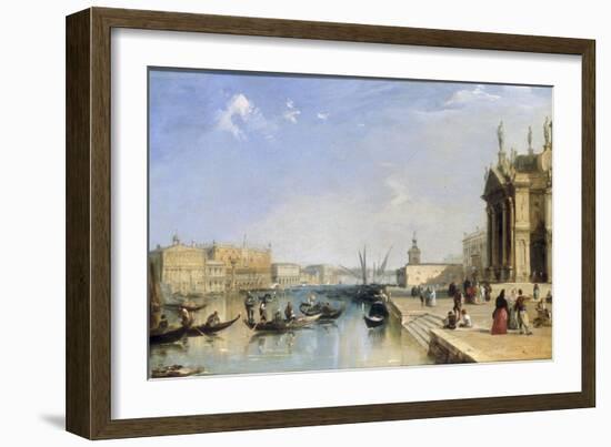 View of the Riva Degli Schiavoni and Bacino di San Marco from Steps of St. Maria della Salute-Edward Pritchett-Framed Giclee Print