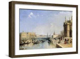 View of the Riva Degli Schiavoni and Bacino di San Marco from Steps of St. Maria della Salute-Edward Pritchett-Framed Giclee Print