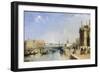 View of the Riva Degli Schiavoni and Bacino di San Marco from Steps of St. Maria della Salute-Edward Pritchett-Framed Giclee Print