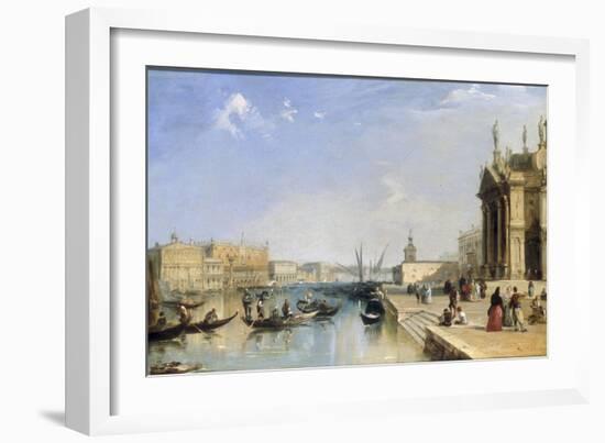 View of the Riva Degli Schiavoni and Bacino di San Marco from Steps of St. Maria della Salute-Edward Pritchett-Framed Giclee Print