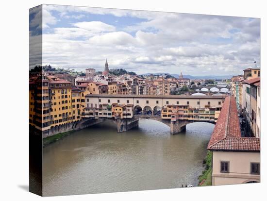 View of the River Arno and Ponte Vecchio, Florence, UNESCO World Heritage Site, Tuscany, Italy, Eur-Godong-Stretched Canvas