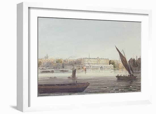 View of the River Front of New Somerset House, from Bankside, 1796-null-Framed Giclee Print