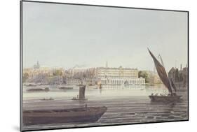 View of the River Front of New Somerset House, from Bankside, 1796-null-Mounted Giclee Print