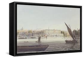 View of the River Front of New Somerset House, from Bankside, 1796-null-Framed Stretched Canvas