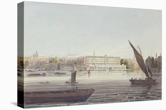 View of the River Front of New Somerset House, from Bankside, 1796-null-Stretched Canvas