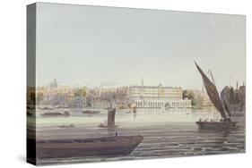 View of the River Front of New Somerset House, from Bankside, 1796-null-Stretched Canvas