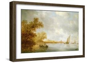 View of the River Lek with Boats and Liesvelt Castle, 1641-Salomon van Ruisdael or Ruysdael-Framed Giclee Print