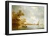 View of the River Lek with Boats and Liesvelt Castle, 1641-Salomon van Ruisdael or Ruysdael-Framed Giclee Print