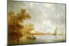 View of the River Lek with Boats and Liesvelt Castle, 1641-Salomon van Ruisdael or Ruysdael-Mounted Giclee Print
