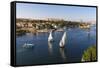 View of The River Nile and Nubian village on Elephantine Island, Aswan, Upper Egypt, Egypt, North A-Jane Sweeney-Framed Stretched Canvas