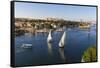 View of The River Nile and Nubian village on Elephantine Island, Aswan, Upper Egypt, Egypt, North A-Jane Sweeney-Framed Stretched Canvas