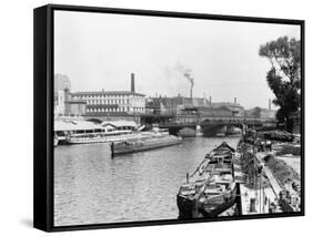 View of the River Spree, Berlin, circa 1910-Jousset-Framed Stretched Canvas