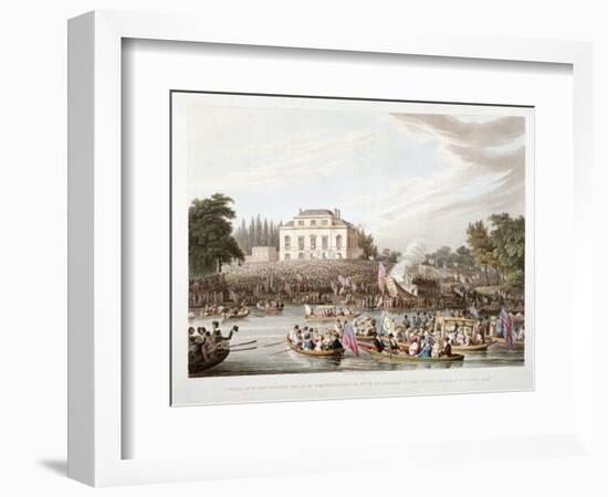 View of the River Thames at Brandenburgh House, Hammersmith, London, 1821-Matthew Dubourg-Framed Giclee Print
