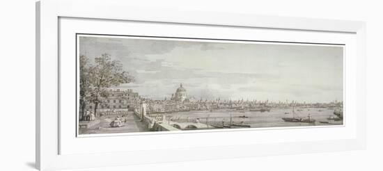 View of the River Thames, London, C1750-Canaletto-Framed Giclee Print