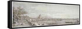 View of the River Thames, London, C1750-Canaletto-Framed Stretched Canvas