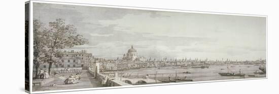 View of the River Thames, London, C1750-Canaletto-Stretched Canvas