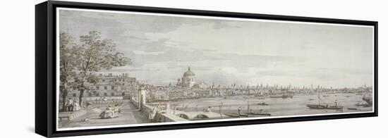View of the River Thames, London, C1750-Canaletto-Framed Stretched Canvas