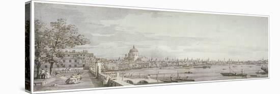 View of the River Thames, London, C1750-Canaletto-Stretched Canvas