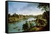 View of the River Tiber in Rome-Gaspar van Wittel-Framed Stretched Canvas