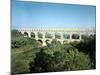 View of the Roman Aqueduct, Built circa 19 BC-null-Mounted Giclee Print