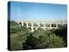 View of the Roman Aqueduct, Built circa 19 BC-null-Stretched Canvas