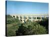 View of the Roman Aqueduct, Built circa 19 BC-null-Stretched Canvas