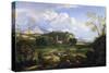 View of the Roman Campagna (Oil on Canvas)-Gaspard Poussin Dughet-Stretched Canvas