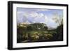 View of the Roman Campagna (Oil on Canvas)-Gaspard Poussin Dughet-Framed Giclee Print