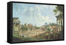 View of the Roman Forum, 1747-Giovanni Paolo Panini-Framed Stretched Canvas