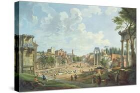 View of the Roman Forum, 1747-Giovanni Paolo Panini-Stretched Canvas