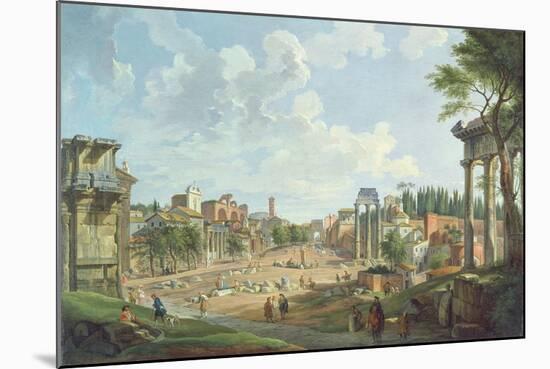 View of the Roman Forum, 1747-Giovanni Paolo Panini-Mounted Giclee Print