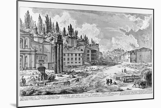 View of the Roman Forum, C.1747-78-Giovanni Battista Piranesi-Mounted Giclee Print