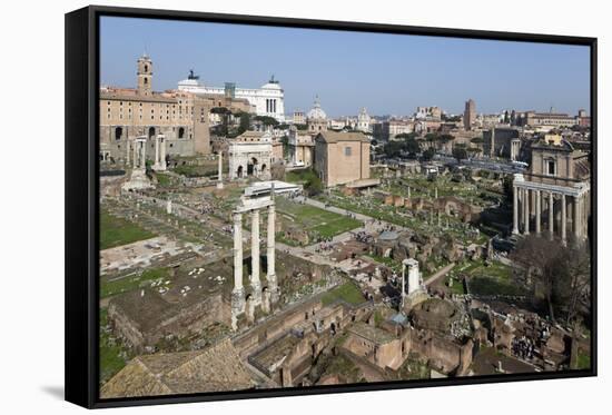 View of the Roman Forum (Foro Romano) from the Palatine Hill, Rome, Lazio, Italy-Stuart Black-Framed Stretched Canvas