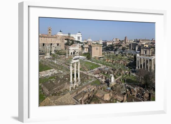 View of the Roman Forum (Foro Romano) from the Palatine Hill, Rome, Lazio, Italy-Stuart Black-Framed Photographic Print