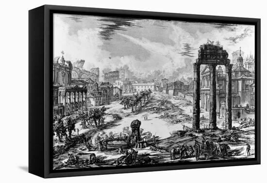 View of the Roman Forum, from the 'Views of Rome' Series, 1758-Giovanni Battista Piranesi-Framed Stretched Canvas