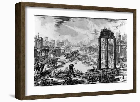 View of the Roman Forum, from the 'Views of Rome' Series, 1758-Giovanni Battista Piranesi-Framed Giclee Print