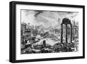 View of the Roman Forum, from the 'Views of Rome' Series, 1758-Giovanni Battista Piranesi-Framed Giclee Print