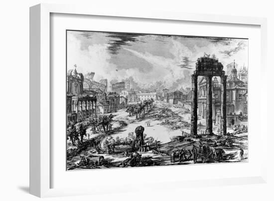 View of the Roman Forum, from the 'Views of Rome' Series, 1758-Giovanni Battista Piranesi-Framed Giclee Print