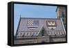 View of the Roof with the Coat of Arms of the Habsburg Empire of Croatia and the Emblem of Zagreb-null-Framed Stretched Canvas