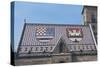 View of the Roof with the Coat of Arms of the Habsburg Empire of Croatia and the Emblem of Zagreb-null-Stretched Canvas