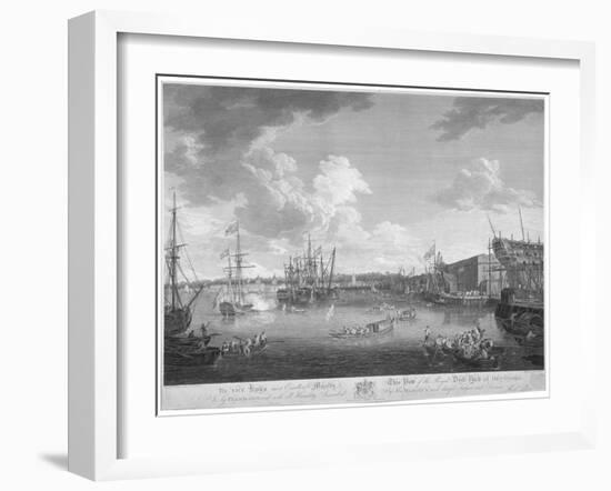 View of the Royal Dockyard, Deptford, London, 1793-W Woollett-Framed Giclee Print